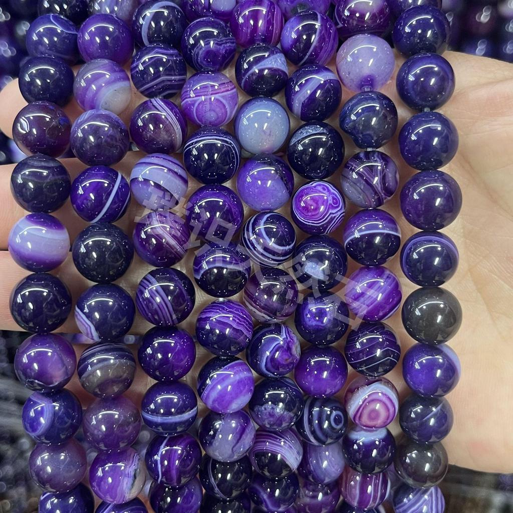 Striped Agate Round Beads for DIY Bracelets and Anklets Jewelry Accessories