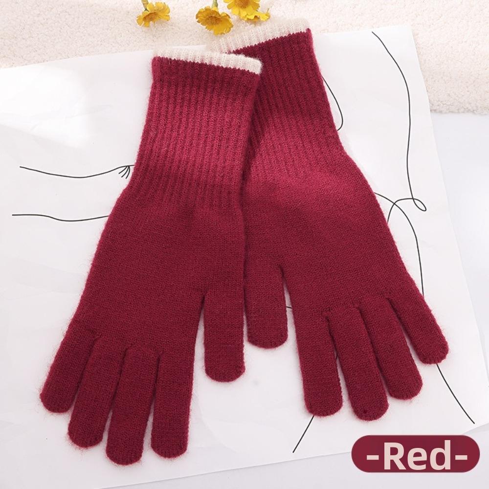 Stretch Yarn Knit Gloves Finger Opening Design Thermal Gloves Full Finger Gloves Winter Season