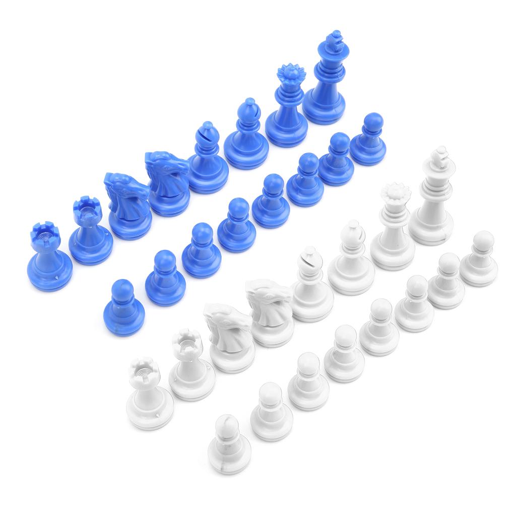 32 szt. Średniowieczne plastikowe szachy ustawione na wysokość króla 49 mm bez szachownicy do zawodów