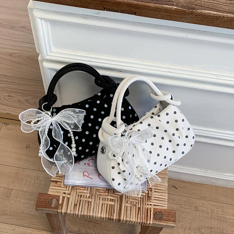Fashion Wrinkled Cloud Bag Polka Dot PU Leather Crossbody Bag Stylish Small Shoulder Bag For Women Daily Use