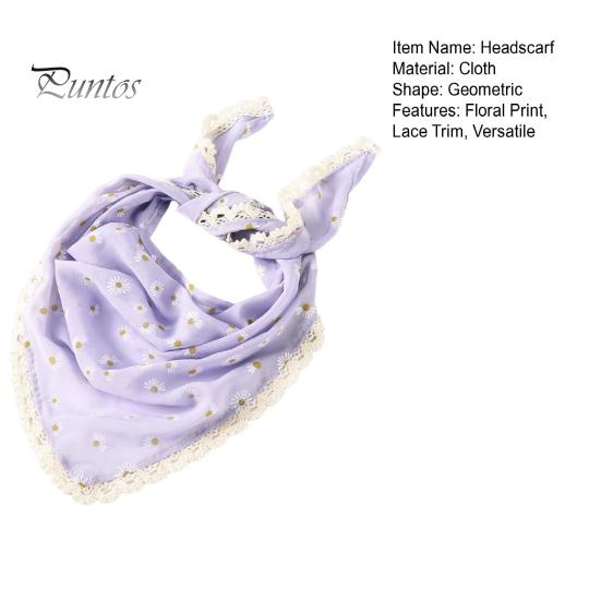 Kopftuch im Dreiecksstil mit Spitzenbesatz, Blumendruck, Damen-Stirnband, Damen-Make-up, Fotografie, Haar-Accessoires