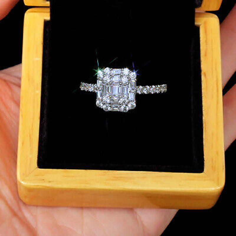 Luxury Female White AAA Zircon Wedding Ring Filled Jewelry Gift  Promise Engagement Rings For Women