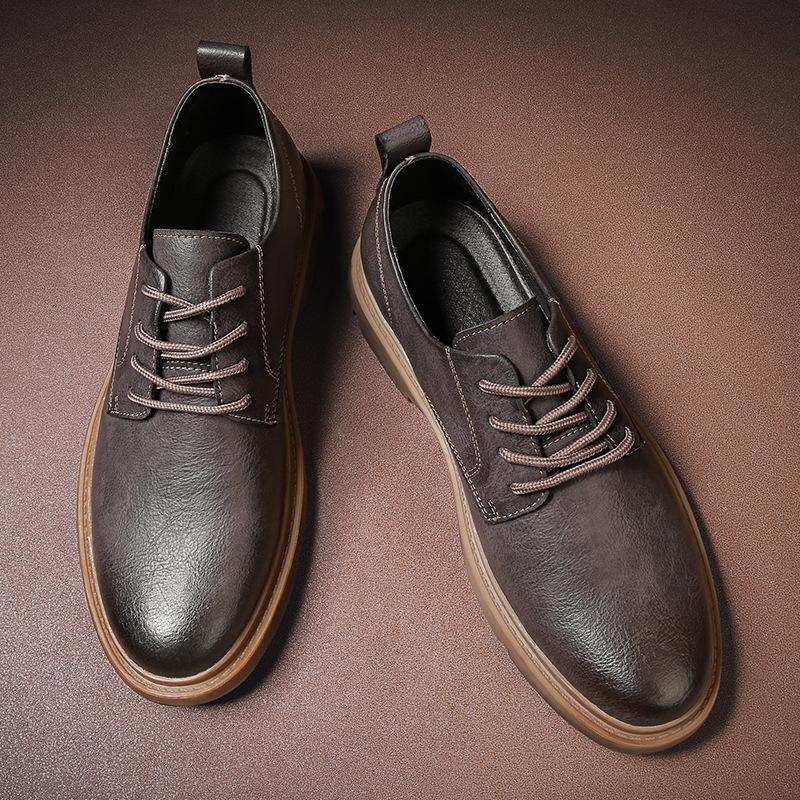 Martin Shoes Men's Low-top Spring and Autumn Tooling Casual Leather Shoes Men's Versatile Lace-up Shoes Men's Trend