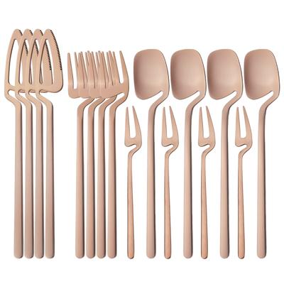 16Pcs Matte Dinnerware Set 304 Stainless Steel Cutlery Set Western Knives Fruit Fork Spoon Dinner Set Kitchen Flatware Tableware