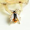 Brooch Pin Small Bee Shape Decorative Brooch with Enamel Finish Anti-Exposure Buckle Scarves Badge Party Accessory