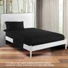 Soft Bed Sheets Set Bedspread Deep Pocket High Quality Bedding Set Black TWIN Size 3Pcs
