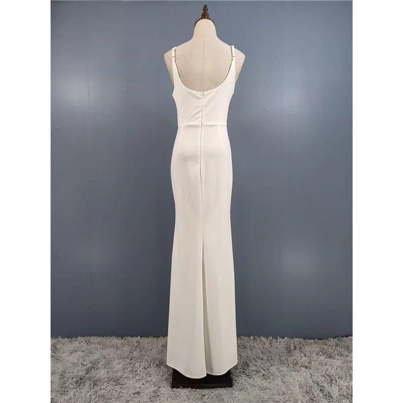 Foreign Trade Order Fashion Personality Beautiful French style Brilliant Slim fit Slimming Sling V-neck Elegant Banquet Party dress