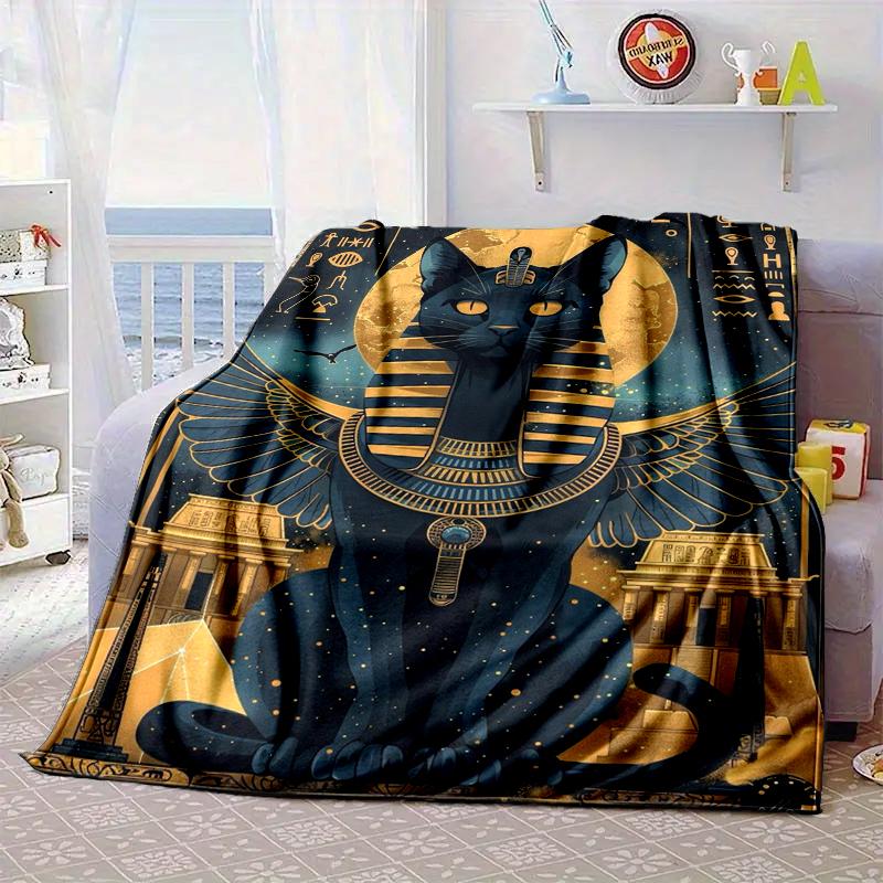 Egyptian Cat Mythology Blanket Flannel Blanket Throw Blanket Sofa Cover Blanket Soft Premium Blanket Picnic Blanket Tv Blanket Gifts