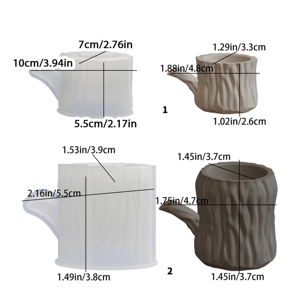 Candlestick Silicone Mold Candle Cup Molds Tree Stump Candle Holder Mould Plaster Succulent Planter Decorations Moulds