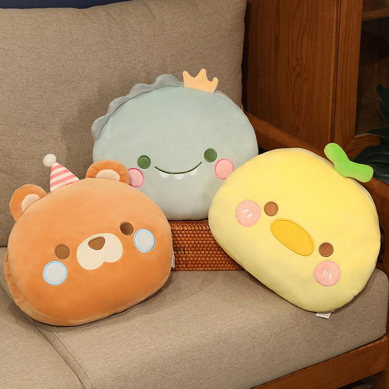 30cm Cartoon Tier Plüsch Kleines Kissen Hände Warm Halter Daunenbaumwolle Weich Katze Pinguin Dinosaurier Ente Bär Plüschtier Peluche Geschenk
