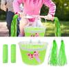 1 Kids Bike Basket+2 Handlebar Grips+2 Tassel Streamers For Kids Boys Girls Bicycles Tricycles Scooters Bike Handlebar Cover