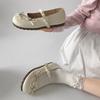 Silver French versatile round head inner height increase light mouth flat sole shoes women's summer 2025 new skirt Mary Jane shoes