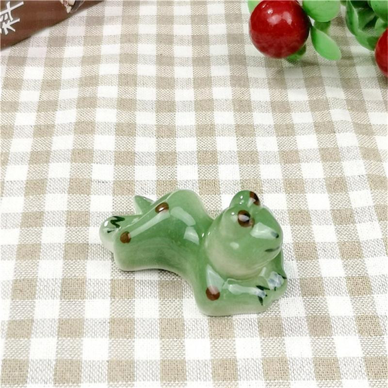 Set Of 5 Cartoon Tableware Rest Cute Animal Ceramic Chopsticks Holder Frog Table Ornament For Spoon Fork Brush
