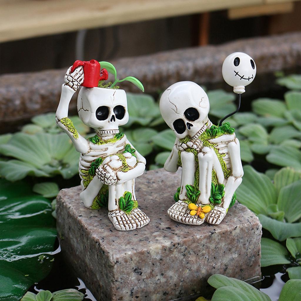 Halloween Grass-Growing Skull Decor Create a Halloween Atmosphere Design for Home Tabletop Party Supplies