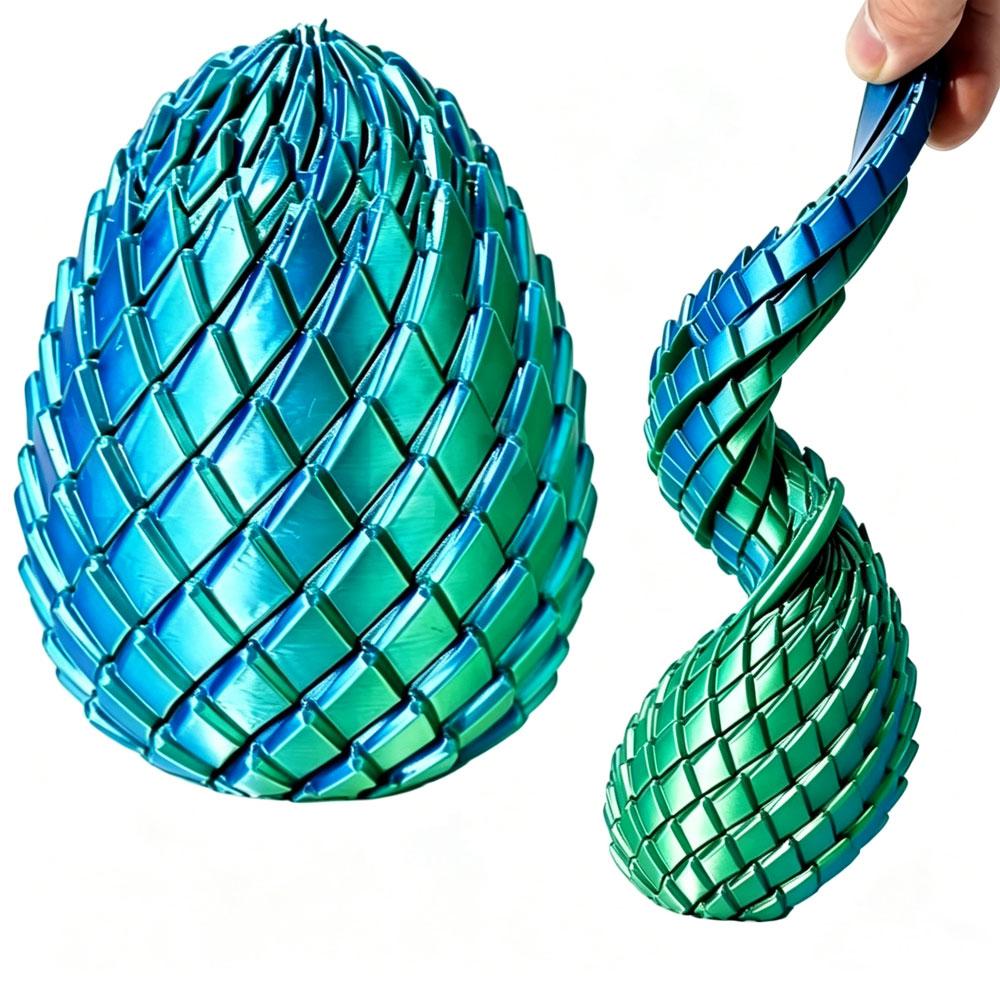 3D Printing Dragon Egg Stress Relief Model, Deformable Twist Egg, Creative Stress-Relief Gadget Desk Ornament Gift For Friends@