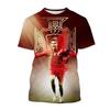 Ronaldo Estate Moda Nuova Maglietta Stella del Calcio Casuale Girocollo Uomo Stampa 3D Manica Corta Hip-hop Maglietta