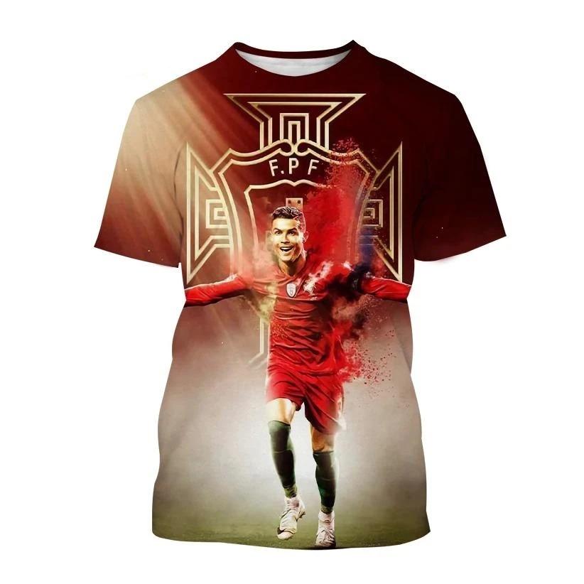 ETST WENDY 05 Ronaldo Zomer Mode Nieuw T-shirt Voetbalster Casual Ronde Hals Heren 3D Print Korte Mouw Hip-hop T-shirt L