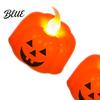 Ornements de Présentation de Table 2 Pièces Bougies LED sans Flamme Citrouille d'Halloween, Fonctionnement à Piles, Petite Lampe de Table Visage de Fantôme Décorative, 3D