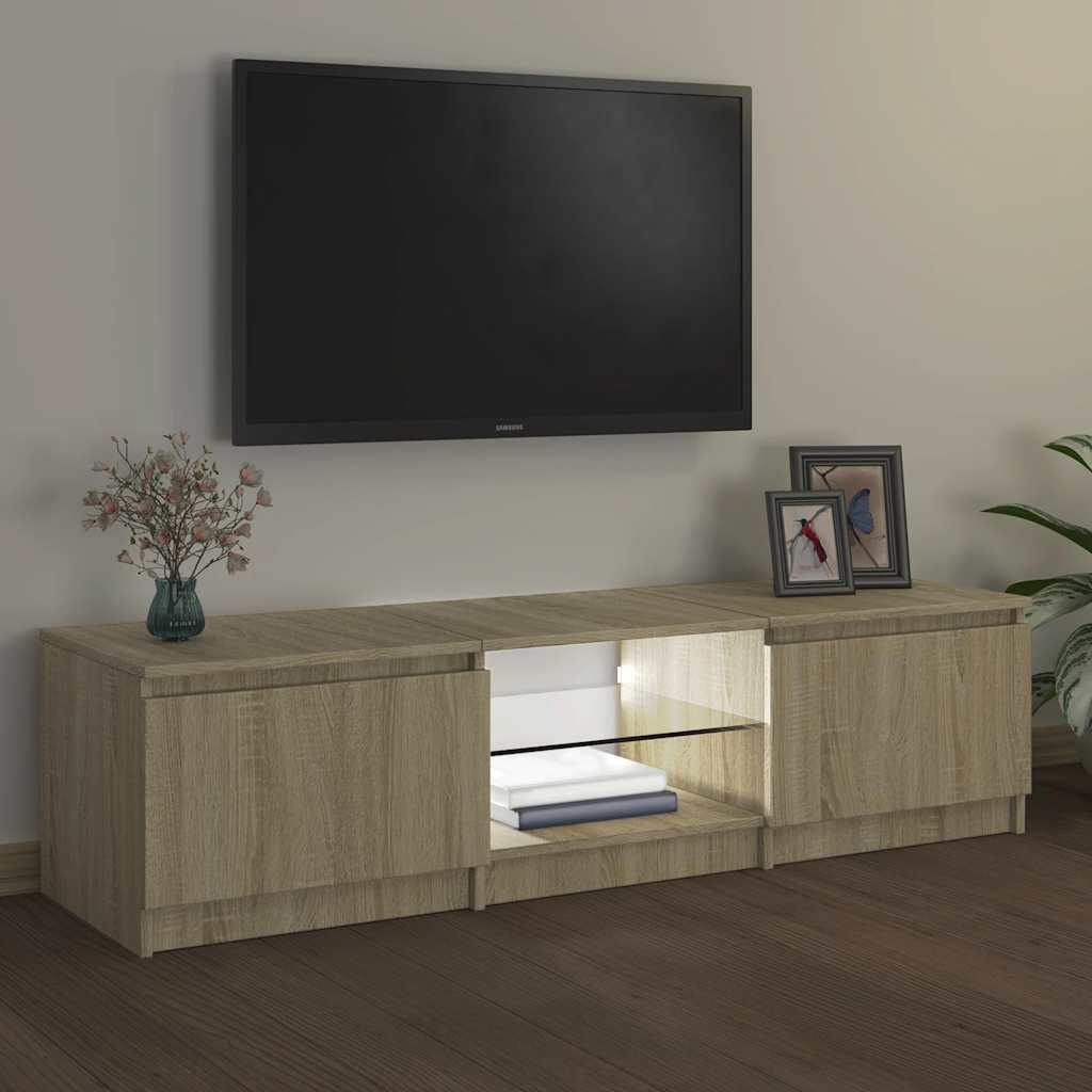 Vidaxl Szafka Pod Tv, Z Led, Dąb Sonoma, 140 X 40 X 35,5 Cm