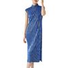 Modern Chinese Qipao: Slim-Fit Summer Dress with Slit and Button Detail