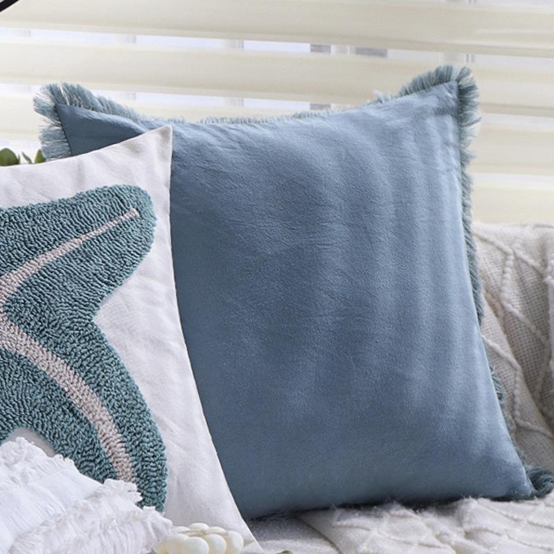 

American Blue Pillowcase Living Room Atmosphere Sofa Pillow Cushion Hotel Bay Window Pillowcase 45 * 45cm [pillowcase only]