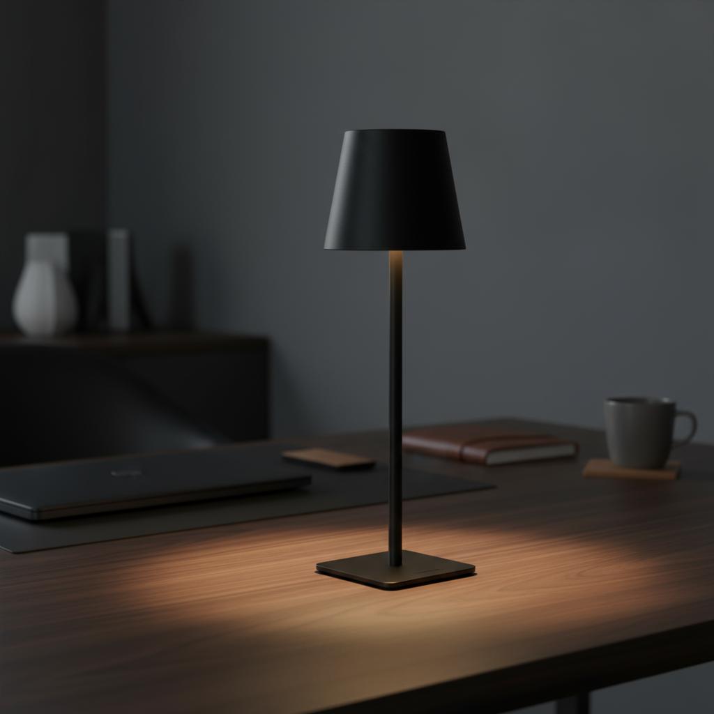 Metal Table Lamp 36 Cm Black Rechargeable With Usb-C Charging