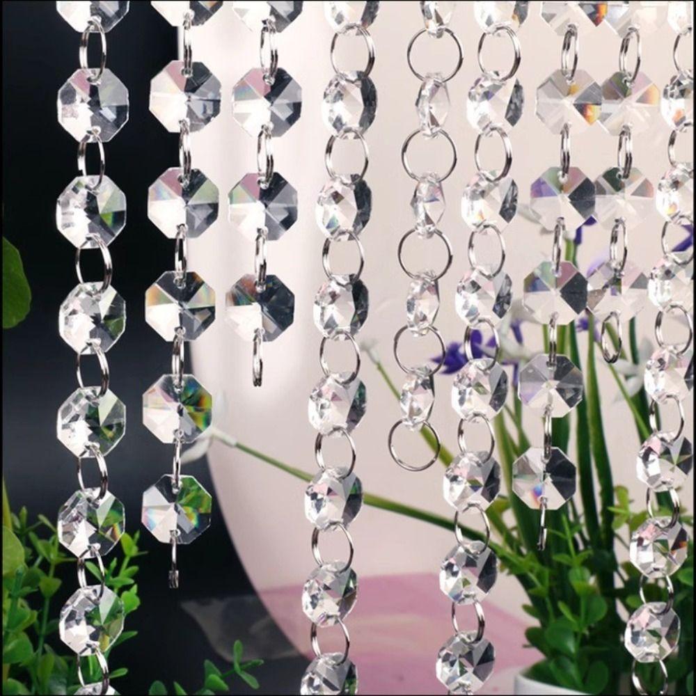 10PCS 100cm Clear Beaded Curtain Shinning Decoration Acrylic Chandelier Chain Transparent Hanging Chandelier Accessories