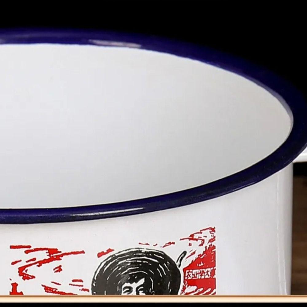 1300ml Ramen Bowl Handle Enamelware Mug Nostalgic Rice Bowl  Soup