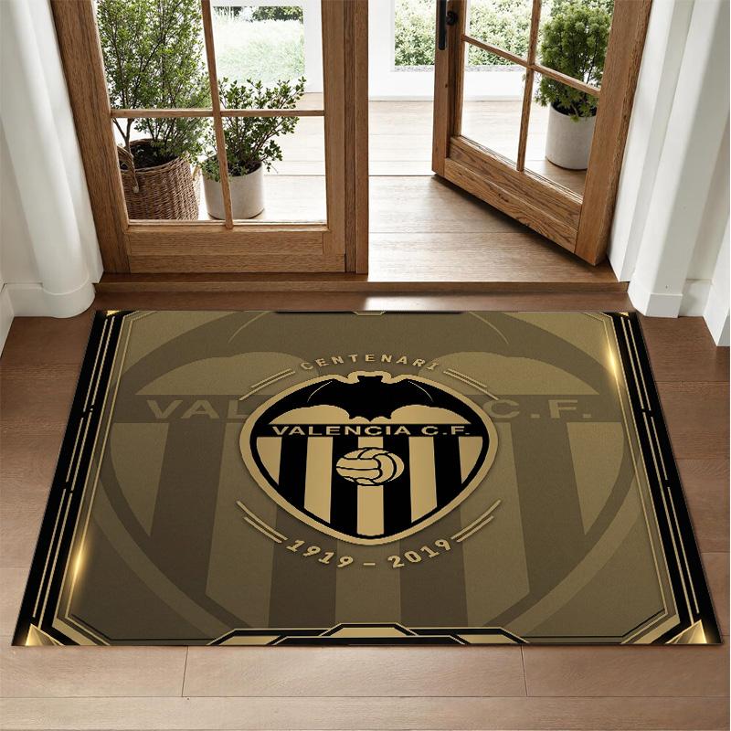 Valencia FC Design Crystal Velvet Rug Soft Decorative Mat for Bedroom Entrance