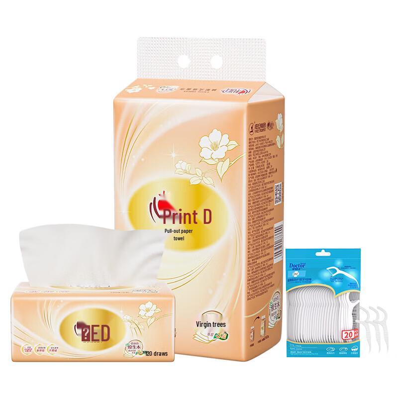 Dental Floss Picks & Facial Tissues Bundle