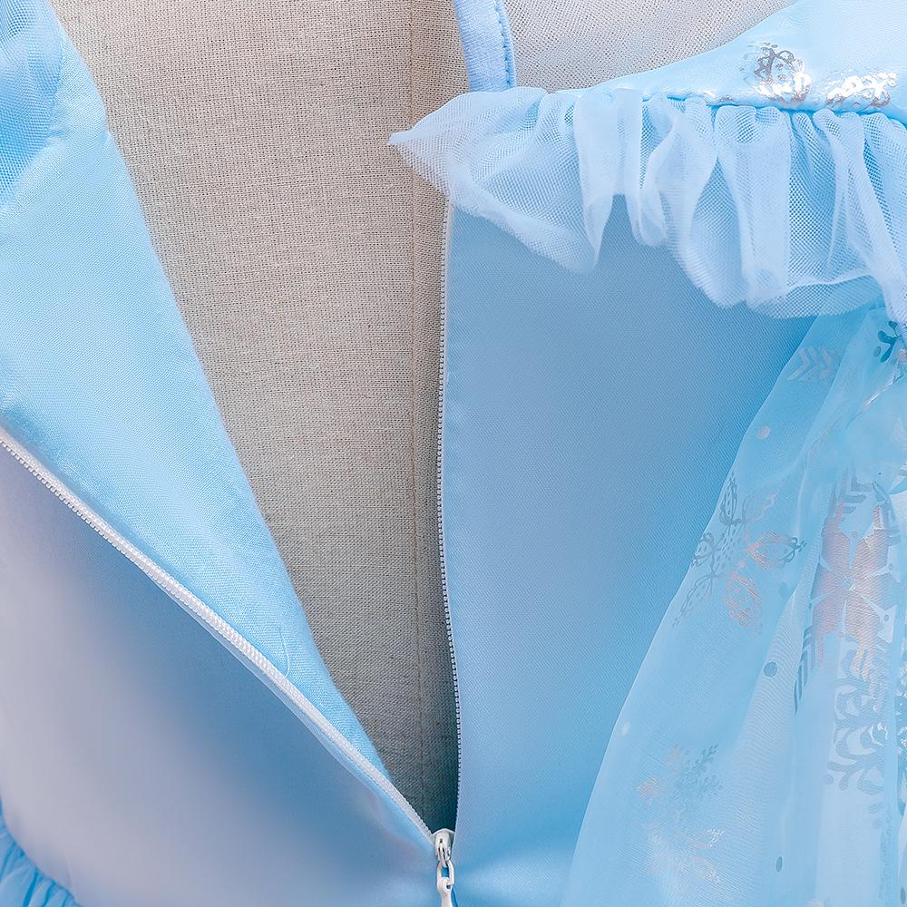 Long Cloak Dress Blue Sequin Dress For Girls Star Christmas Cosplay Princess Party Girls Dress Party Cosplay Costume Dresses