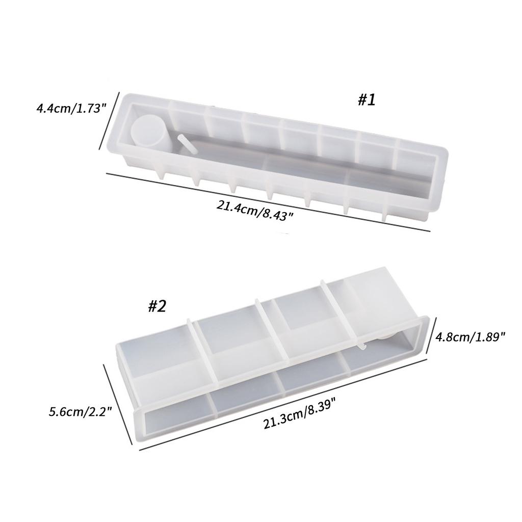 DIY Silicone Incenses Insert Candle Holder Mould Handmade Rectangular Mirror Candlestick Mold for Blessing Ceremony