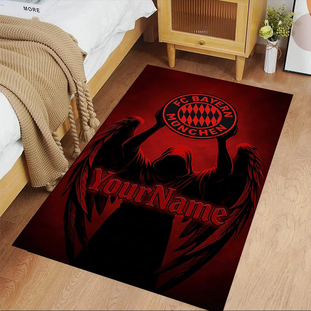 Bayern Munich Personalized Name Carpet Suitable for Foyer Dining Room Dormitory Entryway Anti-slip Rug Anime Office Decor Perfect Gift for Women/Men