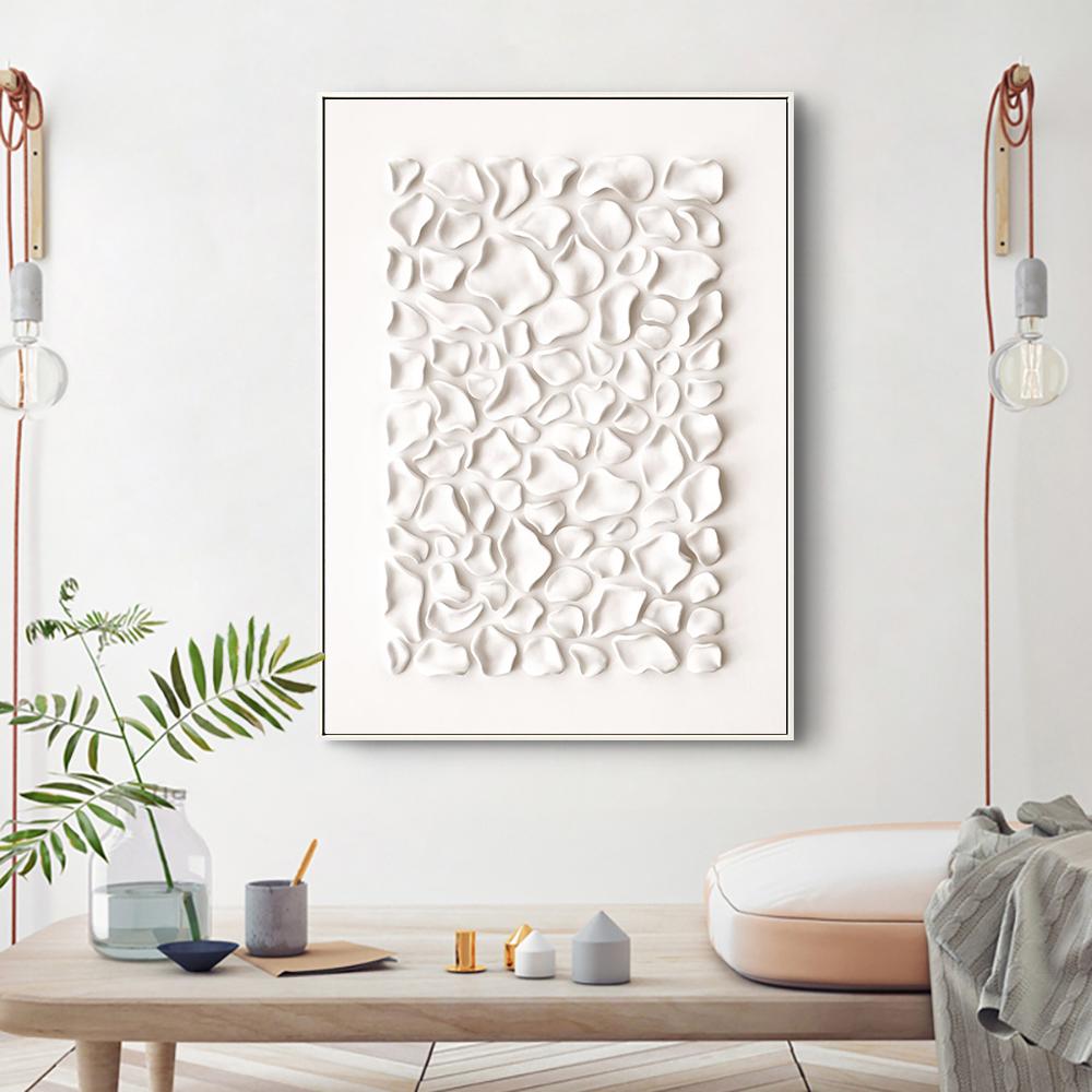 Modern 2D Flat Shapes Texture Prints Posters,  Wabi-sabi Style White Geometry Canvas Painting Wall Arts Wall Decor Unframe