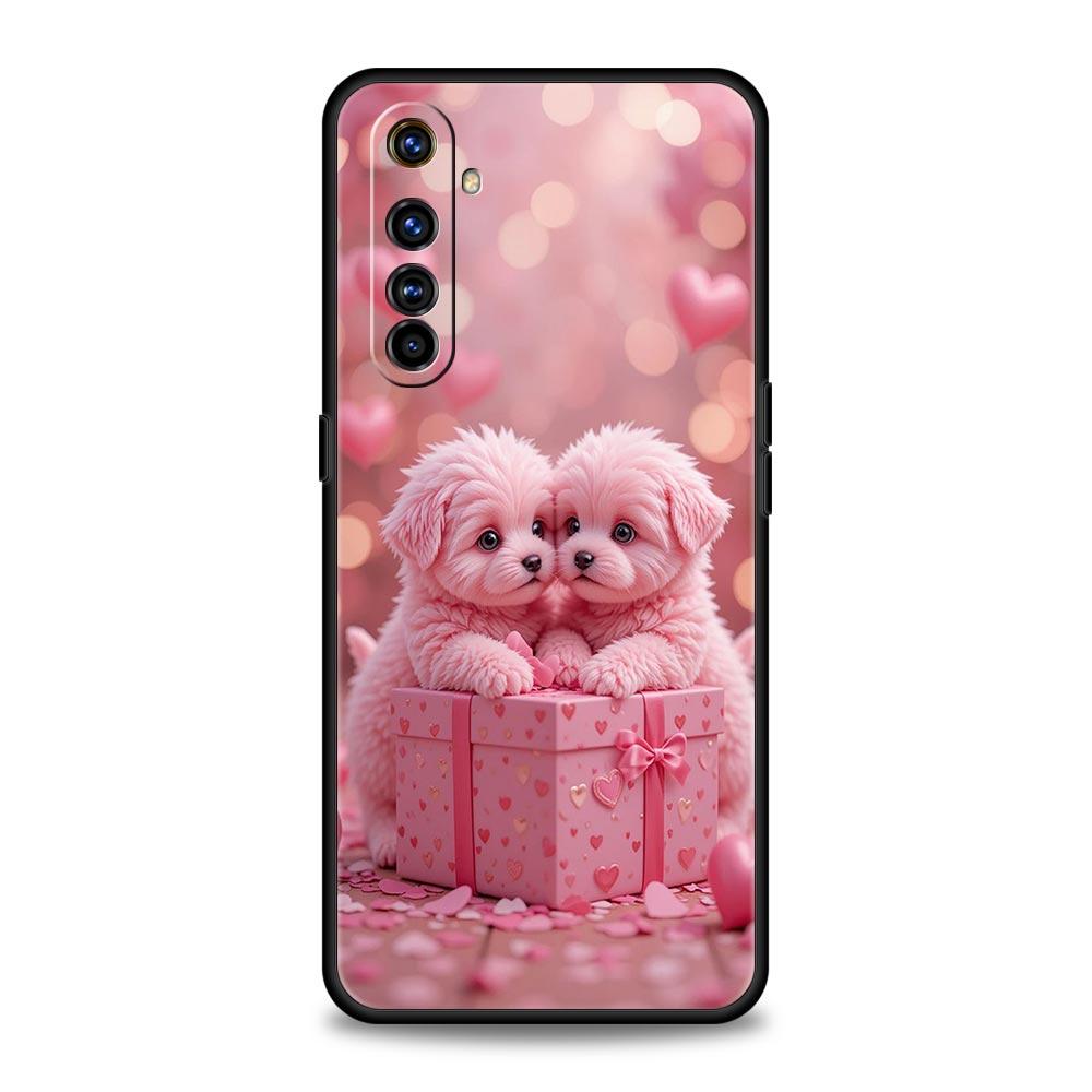 Cute Little Dog Case For Realme C67 C63 C55 C53 C35 C25 C21 GT 2 3 5 6 10 11 12 13 Pro Plus 5G Soft TPU Phone Cover Fundas Capas