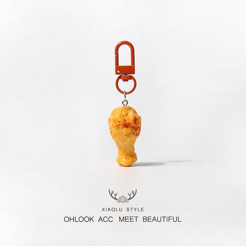 

Креативный брелок в виде куриной ножки и картофеля фри - Уникальный и забавный кулон для повседневного использования