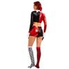 New Halloween circus black and red tight sexy costume funny clown costume stage costume