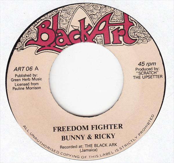 7inch Record BUNNY & RICKY - Freedom Fighter ART06 Black Art 1998 UK Reggae, Ska & Dub Used