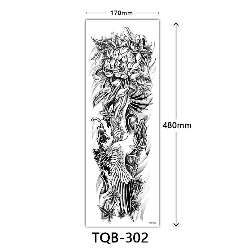Full Arm Tattoo Sticker, Full Arm Big Picture Tattoo Sticker, Flower Arm Tattoo Sticker Tattoo