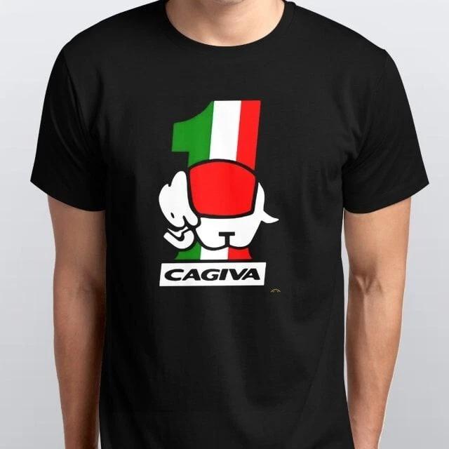 Cagiva Elephant Number 1l Style  Motorcycle Printed T Shirt All Sizes XS