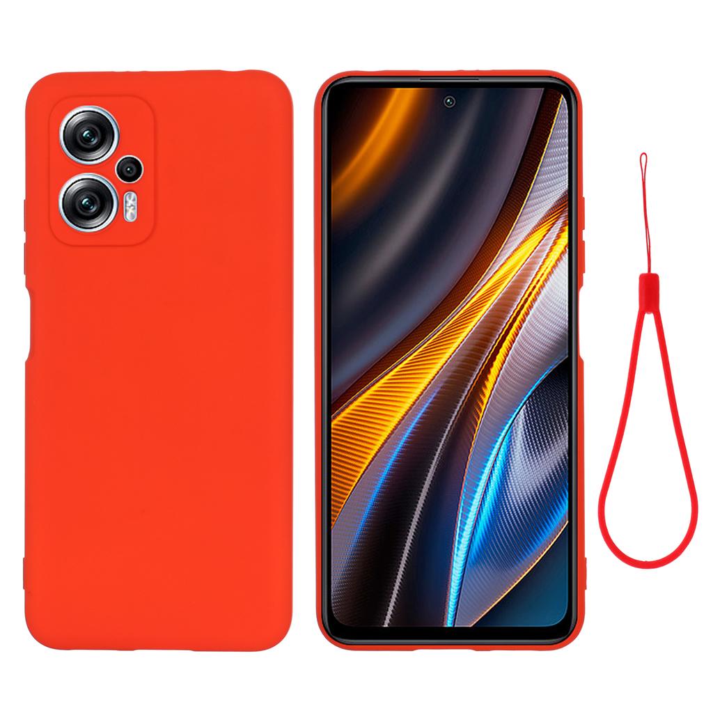 For Xiaomi Redmi Note 12T Pro 5G Case Liquid Silicone Protective Phone Cover with Strap
