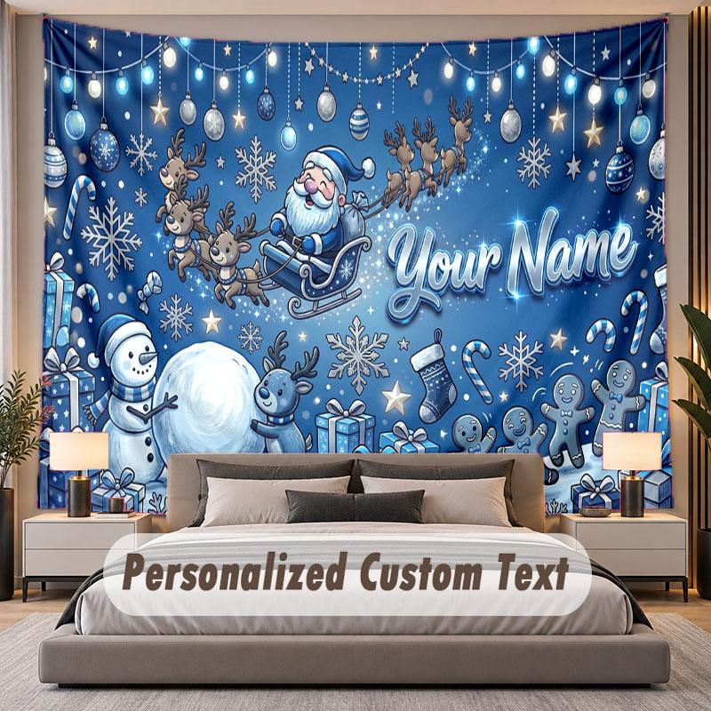 Natal (211) Tema Tapeçaria Personalizada Nome Personalizado Texto Pendurado na Parede Tapeçaria Decoração de Fundo para Casa