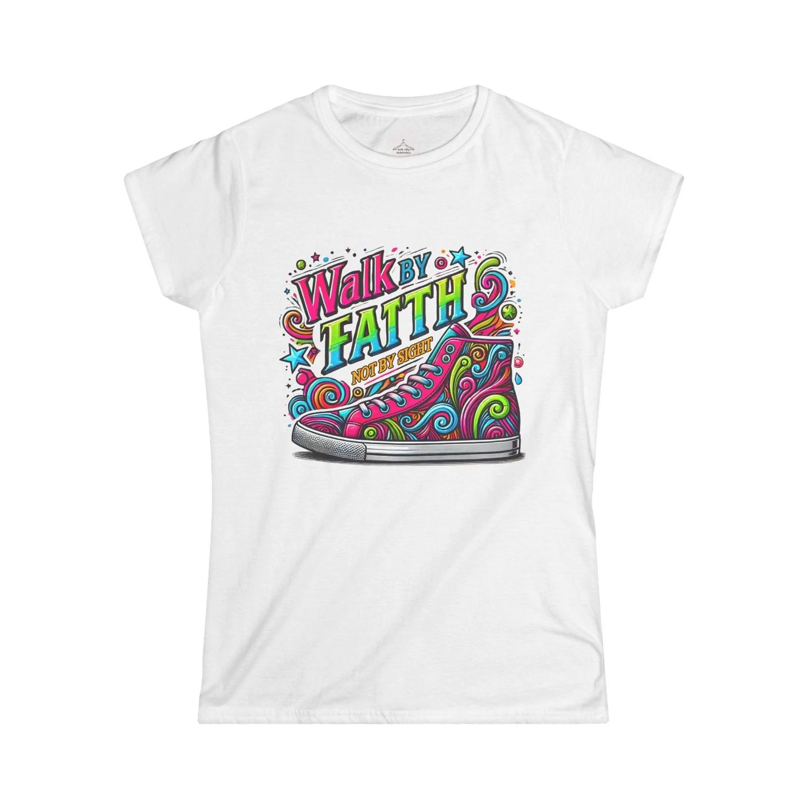Walk By Faith Graphic Tee, Inspirational T-Shirt, Faith-Based Apparel, 4XL