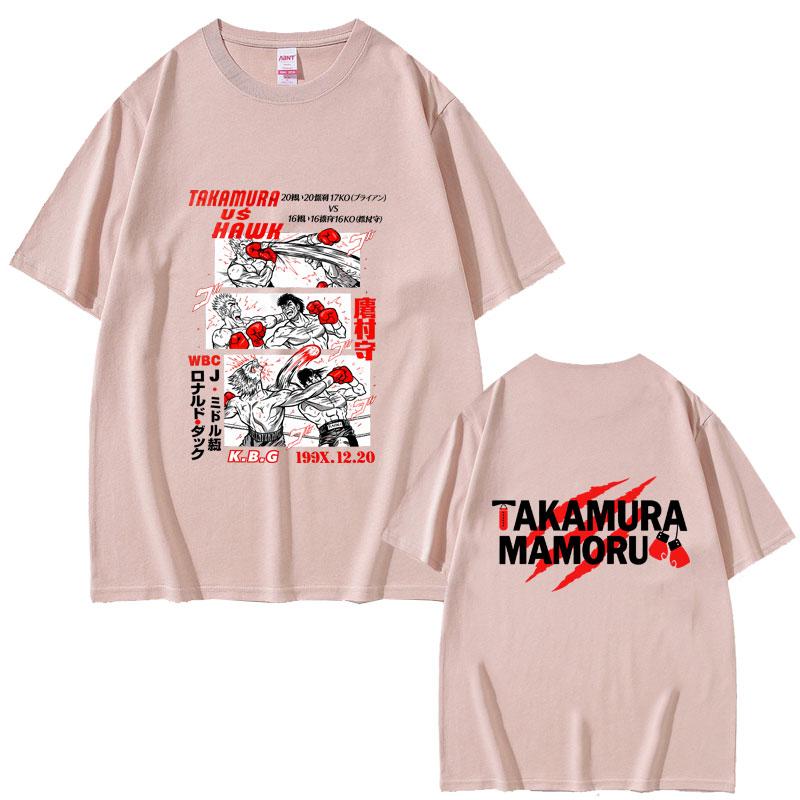 Anime Hajime No Ippo Graphic Tshirt Takamura Hawk KGB T Shirts Kamogawa Boxing Gym Streetwear Unisex Fashion Oversized Tshirt Tops