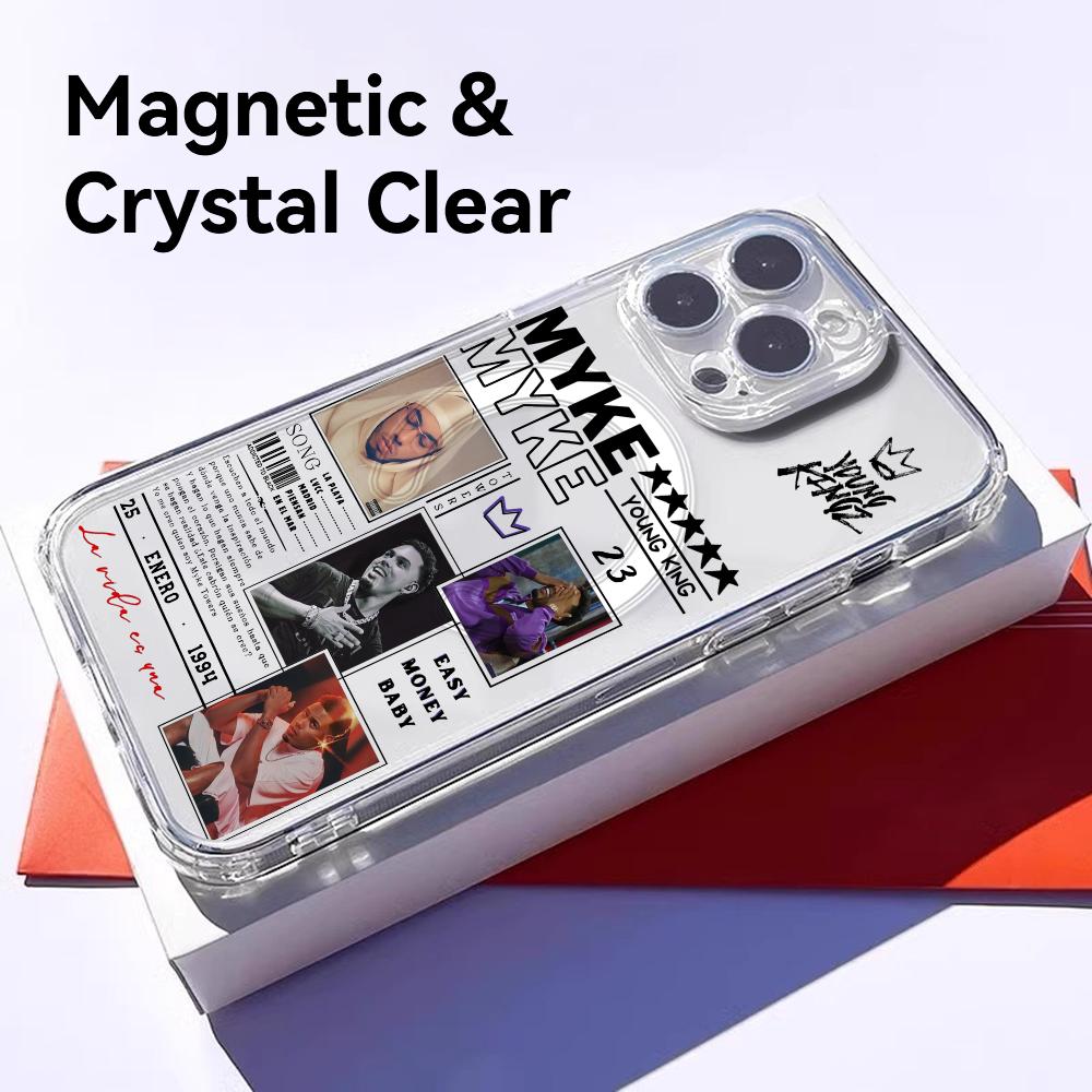 M-Myke TowerS Singer Phone Case For iPhone 17 16 15 14 13 12 Pro Max Plus With Magnetic Crystal Clear Case Wireless Charge