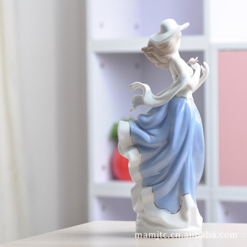 Ornamente Ceramice Femeie Occidentală pentru Decorul Casei Europene - Living, Vin și Cabinete TV