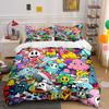 Colorful Cartoon Monster Collage Print Bedding Set 1 Duvet Cover 2 Pillowcases for Adult and Children Luxury Gift Full Size