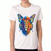 Butterfly Lioness Ladies Cotton T Shirt, Premium Cotton Quality Printing, Lion With Butterfly Wings, Durable, Casual And Fashionable, Daily Outfit, Ar