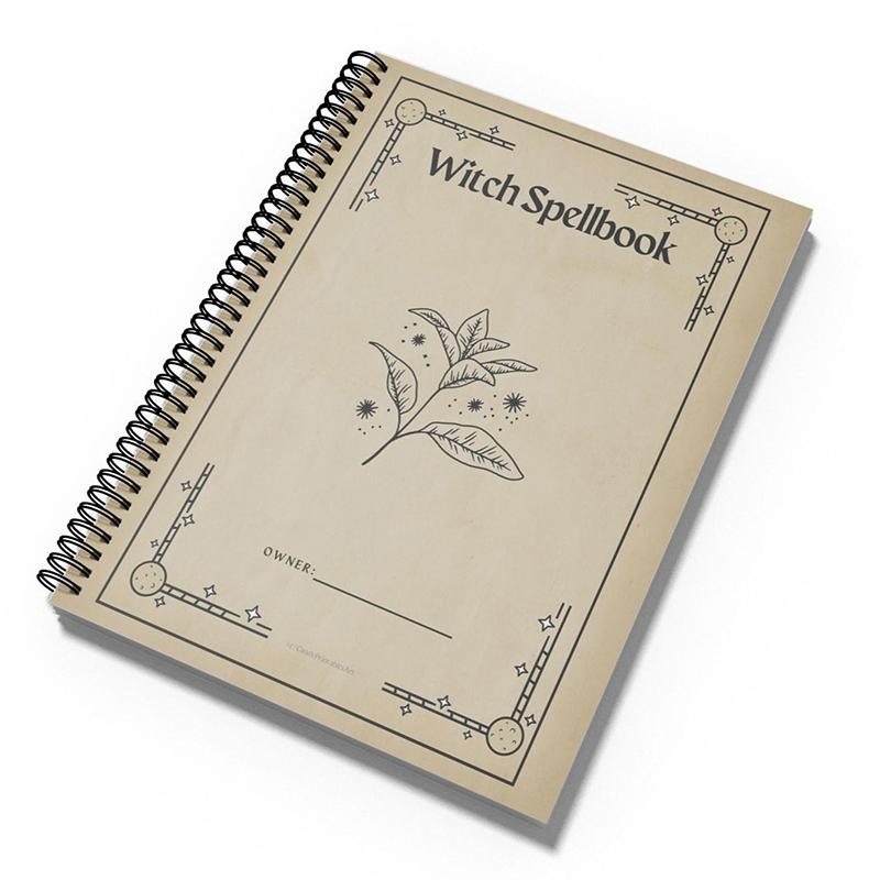 

Планировщик Книга заклинаний ведьмы - Удобный для СДВГ журнал по астрологии и Таро для начинающих Готический гримуар с 80 страницами для манифестаций коричневый