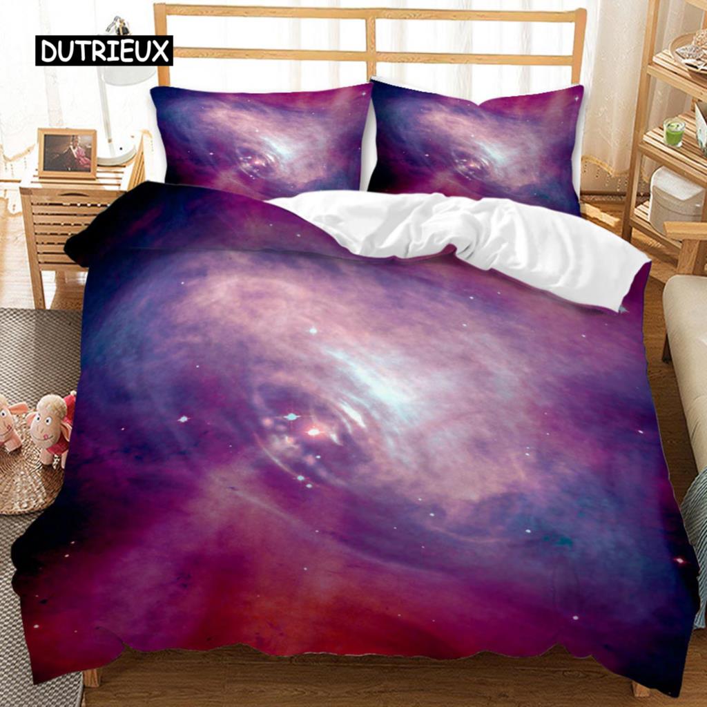 Univers Bettbezug Galaxie Planet Bettdeckenbezug Universum Weltraum Steppdeckenbezug 3D Sternenhimmel Serie Polyester Bettwäscheset